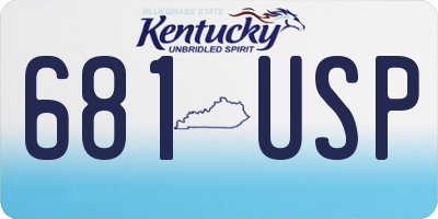KY license plate 681USP