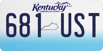 KY license plate 681UST
