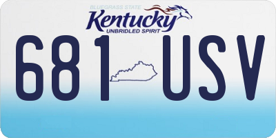 KY license plate 681USV