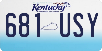 KY license plate 681USY