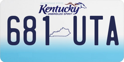 KY license plate 681UTA