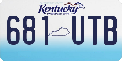 KY license plate 681UTB
