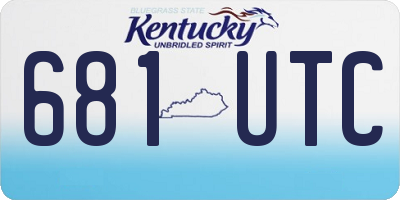 KY license plate 681UTC