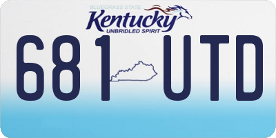 KY license plate 681UTD
