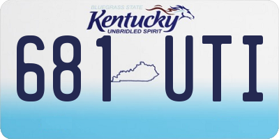 KY license plate 681UTI