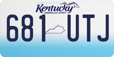 KY license plate 681UTJ