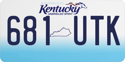 KY license plate 681UTK
