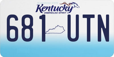 KY license plate 681UTN