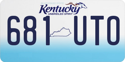 KY license plate 681UTO