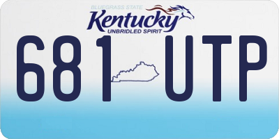 KY license plate 681UTP
