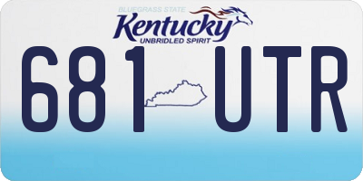 KY license plate 681UTR