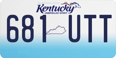 KY license plate 681UTT