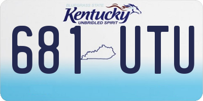 KY license plate 681UTU