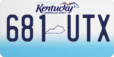 KY license plate 681UTX