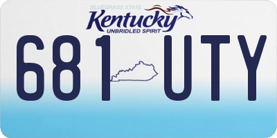 KY license plate 681UTY