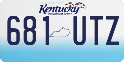 KY license plate 681UTZ