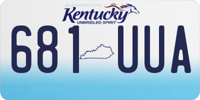 KY license plate 681UUA