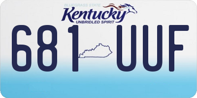 KY license plate 681UUF