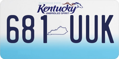KY license plate 681UUK