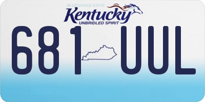KY license plate 681UUL