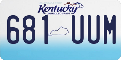 KY license plate 681UUM
