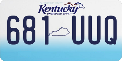 KY license plate 681UUQ