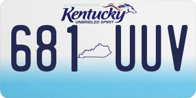KY license plate 681UUV