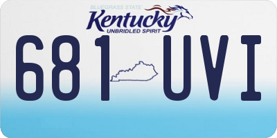 KY license plate 681UVI