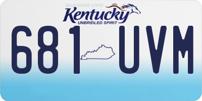 KY license plate 681UVM