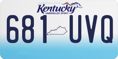 KY license plate 681UVQ