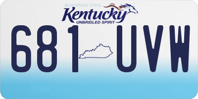 KY license plate 681UVW