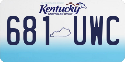 KY license plate 681UWC