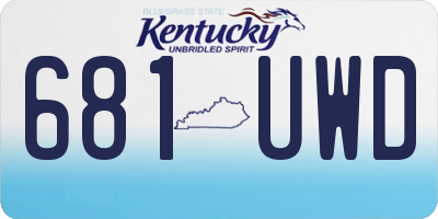 KY license plate 681UWD