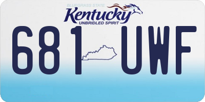 KY license plate 681UWF
