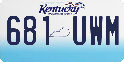 KY license plate 681UWM