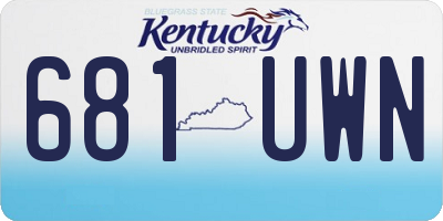KY license plate 681UWN