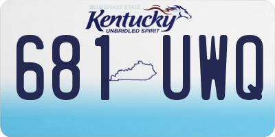 KY license plate 681UWQ