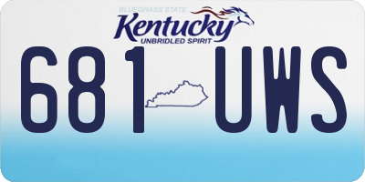 KY license plate 681UWS