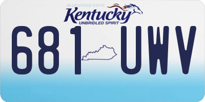 KY license plate 681UWV
