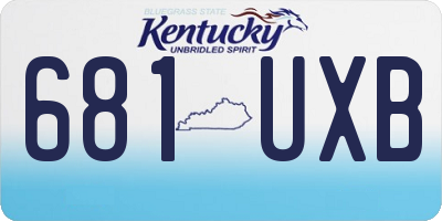 KY license plate 681UXB