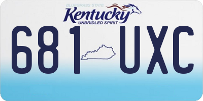 KY license plate 681UXC