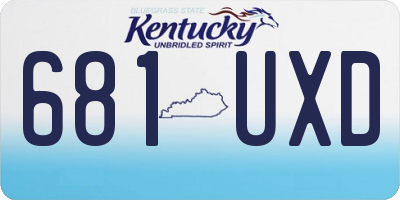 KY license plate 681UXD