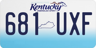 KY license plate 681UXF