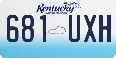 KY license plate 681UXH