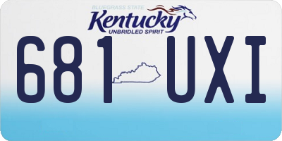 KY license plate 681UXI