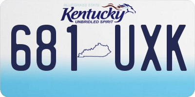 KY license plate 681UXK