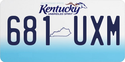 KY license plate 681UXM