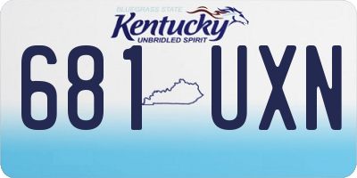 KY license plate 681UXN
