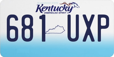 KY license plate 681UXP