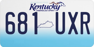 KY license plate 681UXR